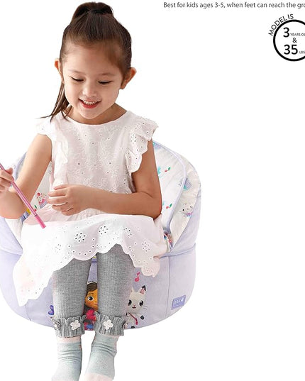 Idea Nuova Gabbys Dollhouse Purple Round Bean Bag Chair for Kids, Ages 3+, Large - LeafyLoom