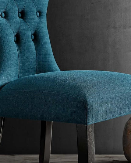 Modway Silhouette Modern Tufted Upholstered Fabric Parsons Kitchen Room, One Dining Chair, Azure - LeafyLoom