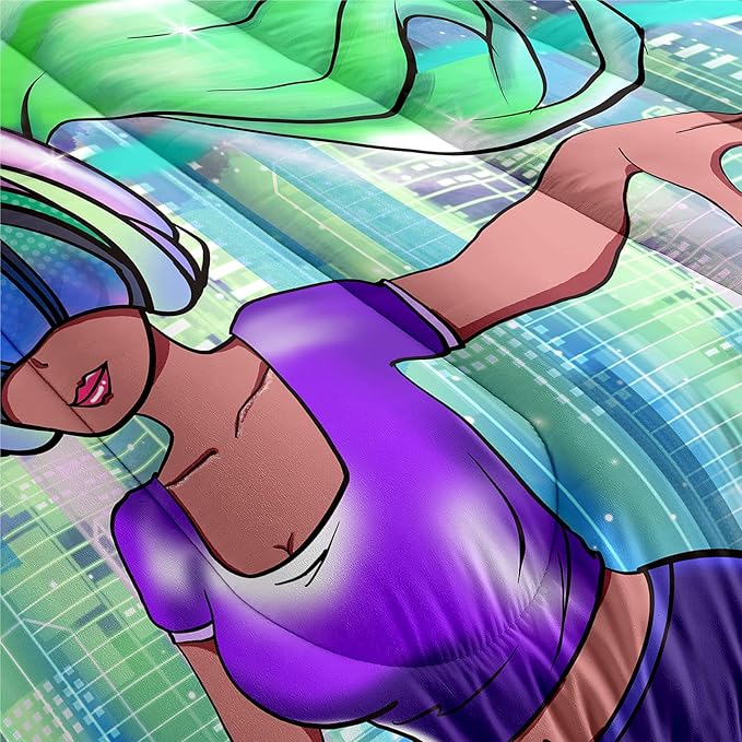 Black Girl Comforter Sets for Girls Twin Comforter Set for Girls Teen Comforter Sets for Girls Adults Twin Pretty African American DJ Girl Pattern Twin Bedding Comforter Set with 1 Pillowcase - LeafyLoom