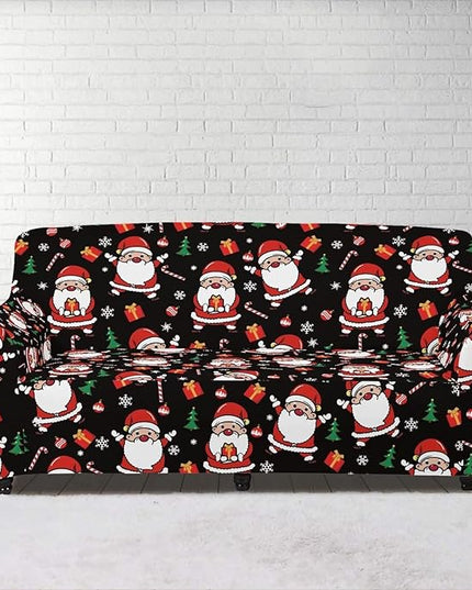 FKELYI Christmas Decorations Indoor Easy Going Stretch Sofa Slipcover Santa Claus Sofa Couch Cover Comfortable Furniture Protector L FKELYI