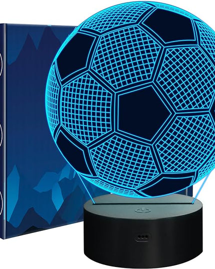 Soccer Night Light, Soccer Gift, 3D Illusion Lamp with 16 Colors Remote and Touch Control - Perfect Kids Room Decoration and Boys Birthday Sport Gift - LeafyLoom