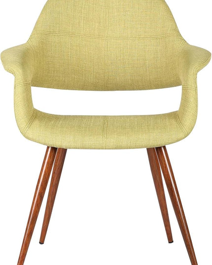 Armen Living Phoebe Mid-Century Modern Fabric Upholstered Dining Chair, Green - LeafyLoom