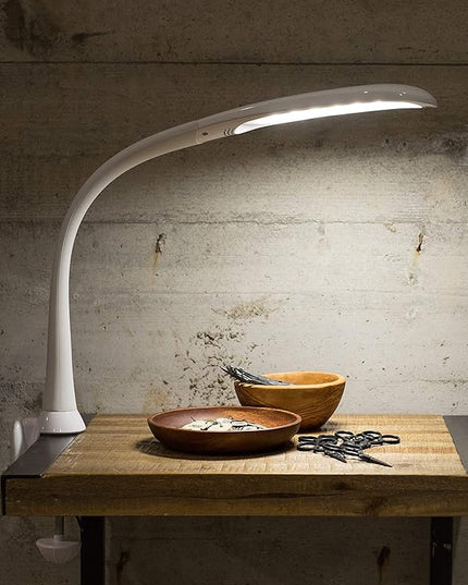 Stella Edge Premium 10W LED Desk Clamp Task Lamp-Black-Adjustable Dimmable Low Vision Natural Table Light - Bright Macular Degeneration Aid Lighting - Hobby, Crafting, Sewing, Artist, Reading, Office - LeafyLoom