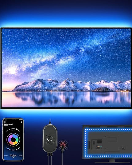 Nexillumi LED Lights for TV - 9.8ft RGB LED Strip Lights, APP Remote Control Music Sync for Bedroom Nexillumi