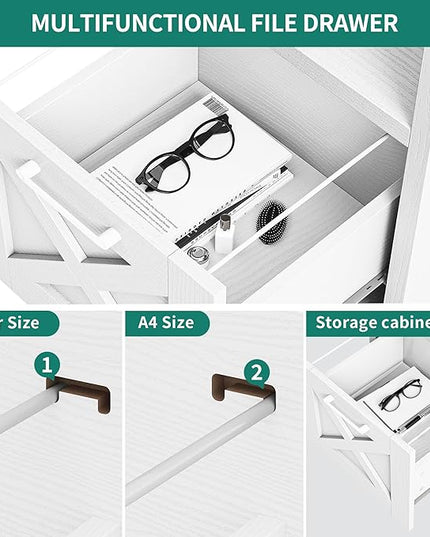 YITAHOME L Shaped Desk with Power Outlets, 60 Inch Computer Desk Corner Desk with File Drawer, Home Office Desk with Monitor Stand & Storage Shelves, L-Shaped Desk with File Cabinet, White - LeafyLoom
