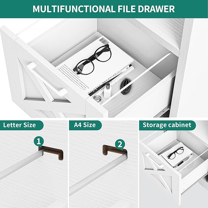 YITAHOME L Shaped Desk with Power Outlets, 60 Inch Computer Desk Corner Desk with File Drawer, Home Office Desk with Monitor Stand & Storage Shelves, L-Shaped Desk with File Cabinet, White - LeafyLoom