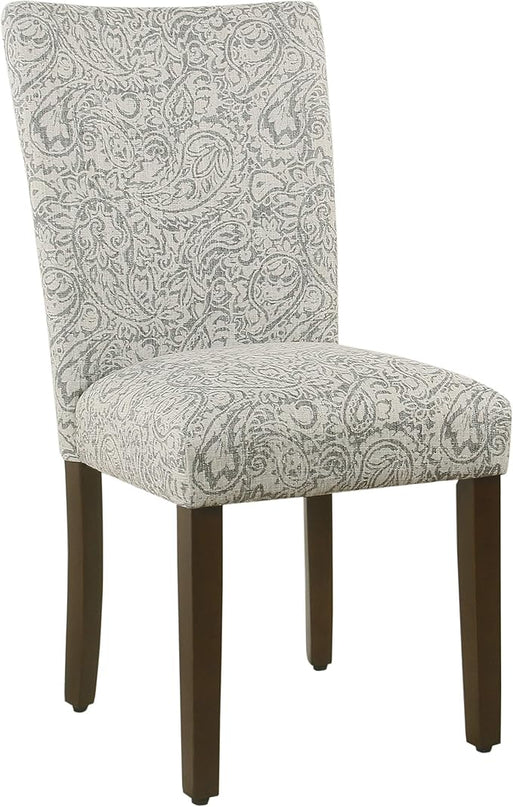 HomePop Parsons Classic Upholstered Accent Dining Chair, Set of 2, Gray and Cream - LeafyLoom