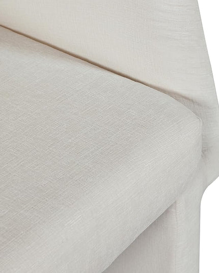 Meridian Furniture Emmet Collection Modern | Contemporary Dining Accent Chair with Rich Fabric, Steel Inner Frame, 26" W x 23.5" D x 30" H, Cream - LeafyLoom