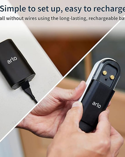 Arlo Essential Video Doorbell Wire-Free - HD Video, 180° View, Night Vision, 2 Way Audio, Direct to Wi-Fi No Hub Needed, Wire Free or Wired, Black - AVD2001B, 1 Count (Pack of 1) Arlo
