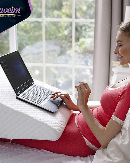 Adjustable Bed Wedge Pillow for Sleep Apnea, Gerd, Acid Reflux, Post Surgery, Heartburn - Foam Wedge Pillow for Back Pain Relief, Sleep Apnea Pillow Wedge or Bed Wedge Pillow for Sleeping for Seniors - LeafyLoom