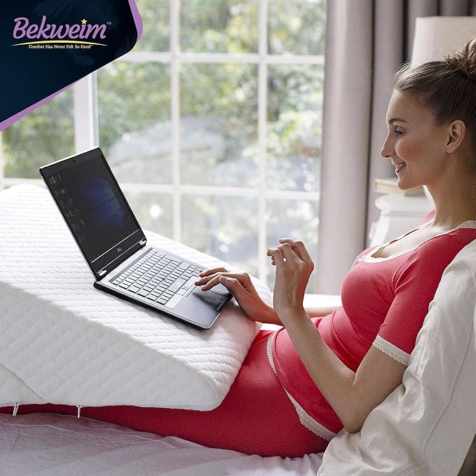 Adjustable Bed Wedge Pillow for Sleep Apnea, Gerd, Acid Reflux, Post Surgery, Heartburn - Foam Wedge Pillow for Back Pain Relief, Sleep Apnea Pillow Wedge or Bed Wedge Pillow for Sleeping for Seniors - LeafyLoom