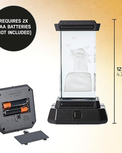 Paladone Grogu Holographic Light, 3D Laser-Etched Crystal Model of Grogu from The Mandalorian, 12cm (4.7") Tall Lighting and Star Wars Decor - LeafyLoom
