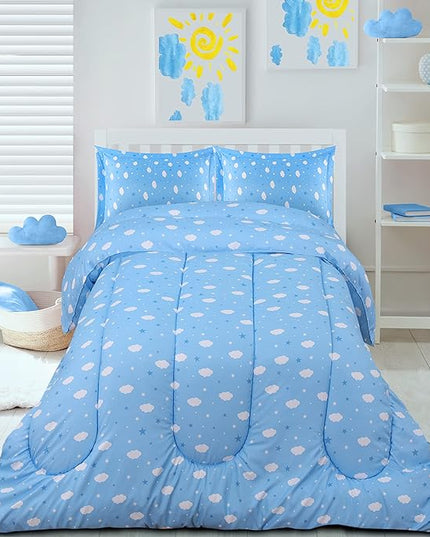 Utopia Bedding All Season Cloud Comforter Set with 2 Pillow Cases, 3 Piece Soft Brushed Microfiber Kids Bedding Set for Boys/Girls, Machine Washable (Twin) - LeafyLoom