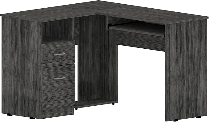 NicBex Kimberly-DW-00198-LWJ Home Office Desks, 47.2"x41.3"x30.4", Smokey Oak - LeafyLoom