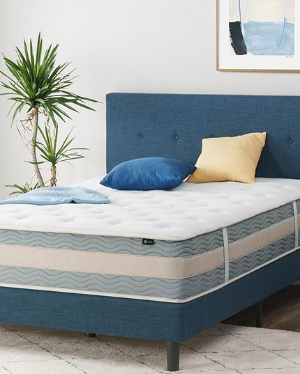 Zinus 12 Inch Cooling Comfort Support Hybrid Mattress [New Version], Queen, Fiberglass free, Medium Plush, Cooling Motion Isolation, Certified Safe Foams & Fabric, Mattress in A Box - LeafyLoom