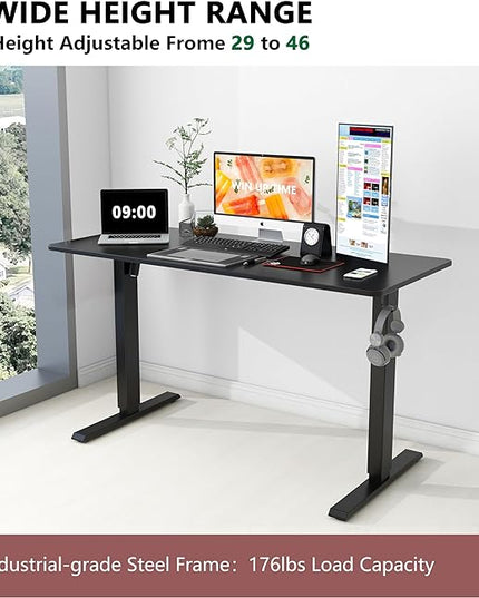 63 x 24 Inches Standing Desk Adjustable Height with Splice Board- Stand Up Desk, Electric Standing Desk, Sit to Stand Desk for Home & Office Computer Desk - LeafyLoom