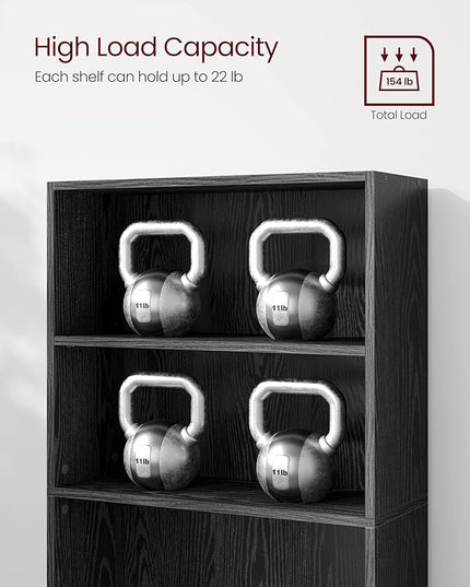 VASAGLE Bookshelf, 23.6 Inches Wide, 6-Tier Open Bookcase with Adjustable Storage Shelves, Floor Standing Unit, Ebony Black ULBC166T56 - LeafyLoom
