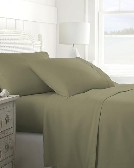 ienjoy Home 3 Piece Double Brushed Microfiber Bed Sheet Set, Sage, Twin XL - LeafyLoom