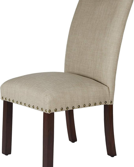 HomePop Classic Parsons Dining Chairs, Tan (Set of 2) - LeafyLoom