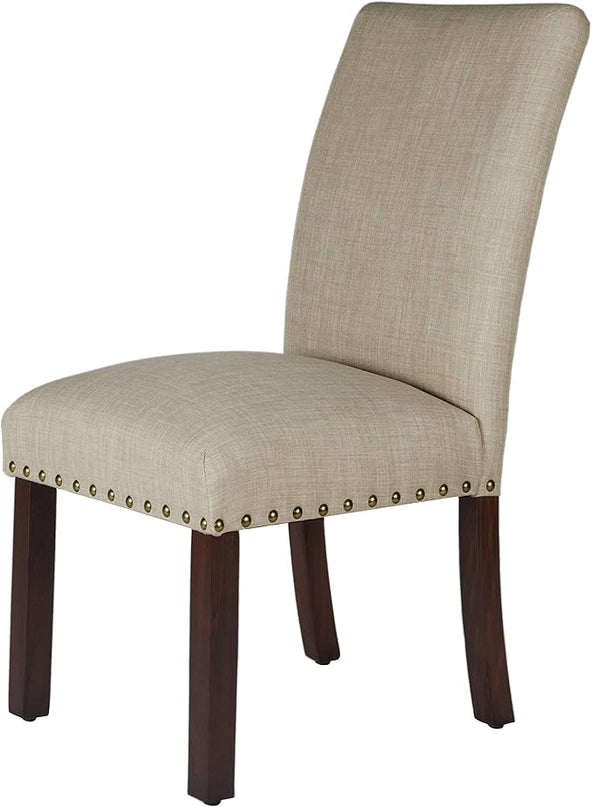 HomePop Classic Parsons Dining Chairs, Tan (Set of 2) - LeafyLoom