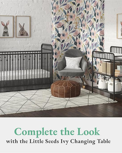 Little Seeds Monarch Hill Ivy Metal Baby Crib, Black - LeafyLoom