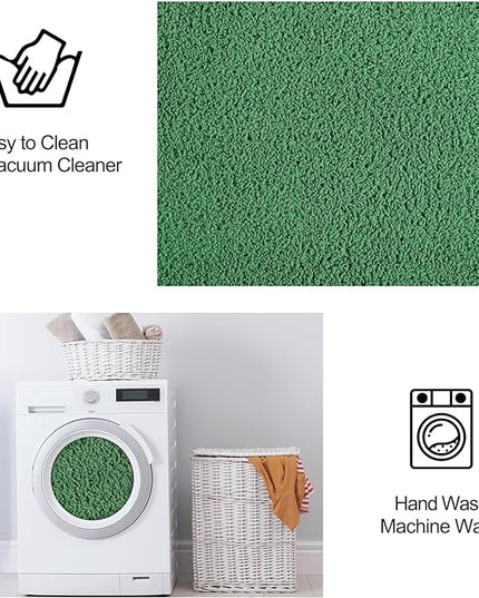 Area Rugs for Bedroom Living Room, 5x8 Green Super Soft Comfy Thickened Memory-Foam Indoor Carpets, Modern Aesthetic Minimalist Carpet for Boys Girls Adults Apartment Nursery Home Décor - LeafyLoom