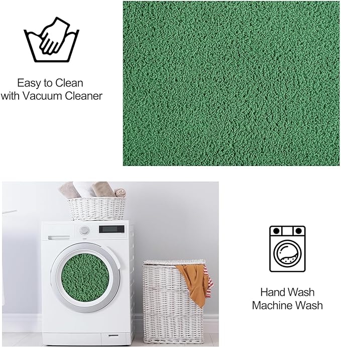 Area Rugs for Bedroom Living Room, 5x8 Green Super Soft Comfy Thickened Memory-Foam Indoor Carpets, Modern Aesthetic Minimalist Carpet for Boys Girls Adults Apartment Nursery Home Décor - LeafyLoom