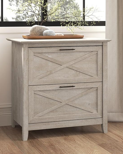 Bush Furniture Key West 2 Drawer Lateral File Cabinet in Washed Gray | Document Storage for Home Office | Accent Chest with Drawers - LeafyLoom