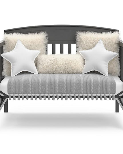 Graco Benton 5-in-1 Convertible Crib (Gray) – GREENGUARD Gold Certified, Converts from Baby Crib to Toddler Bed, Daybed and Full-Size Bed, Fits Standard Full-Size Crib Mattress - LeafyLoom