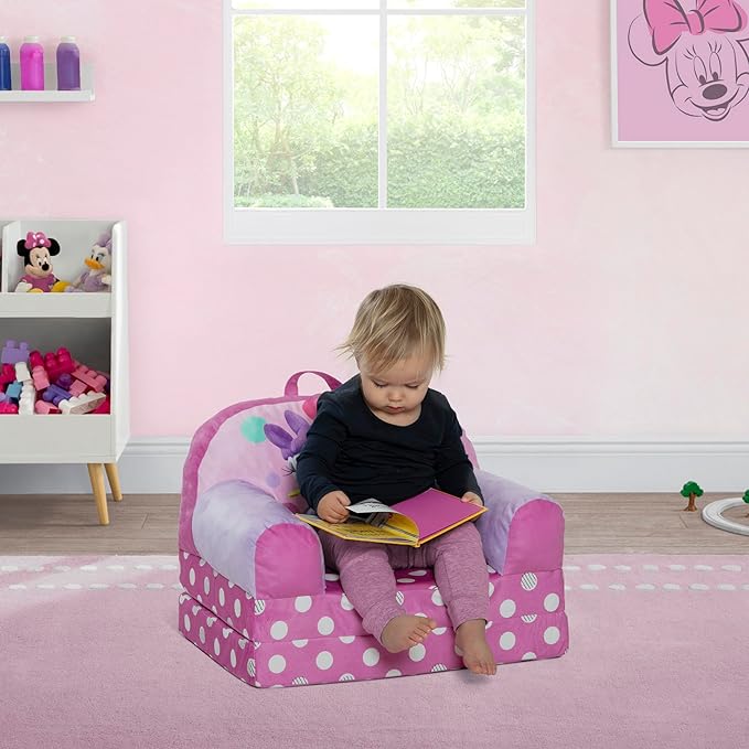 Delta Children Cozee Buddy Flip-Out Kids Chair, Minnie Mouse - LeafyLoom