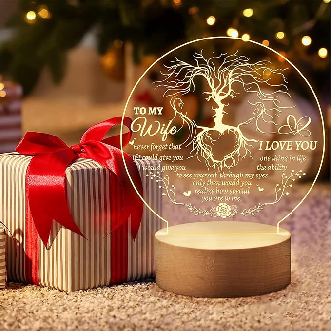 Welsky Birthday Gifts for Wife, Wife Birthday Gift Ideas, Romantic Night Light Gifts for Her Wife, I Love You Gifts for Her - LeafyLoom