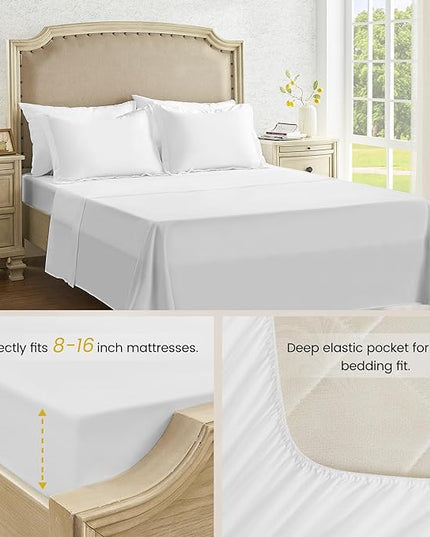 Twin XL Bed in a Bag 5 Pieces Comforter Set Twin XL, Wood Grain Texture Bedding Comforter Set White Bed Set with Comforter, Pillowcase, Flat Sheet, Fitted Sheet and Pillow Sham - LeafyLoom