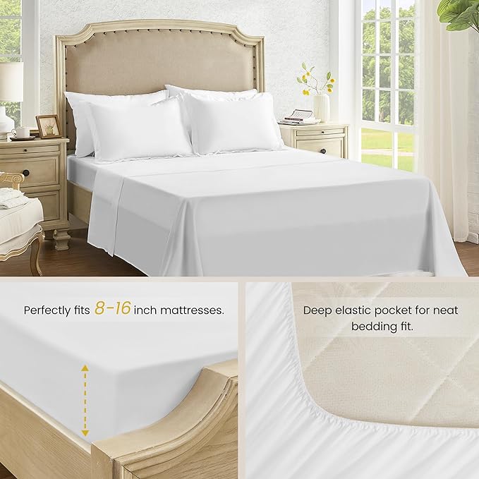 Twin XL Bed in a Bag 5 Pieces Comforter Set Twin XL, Wood Grain Texture Bedding Comforter Set White Bed Set with Comforter, Pillowcase, Flat Sheet, Fitted Sheet and Pillow Sham - LeafyLoom