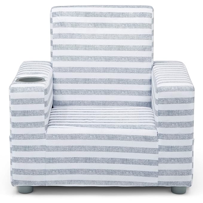 GAP GapKids Upholstered Chair, Grey/White - LeafyLoom