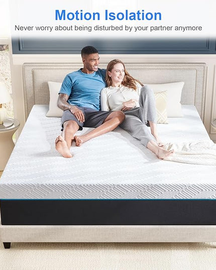 Firm King Mattress,12-Inch King Size Foam Mattress in Box,Edges Support for Sleep Supportive,76" X 80" X 12" - LeafyLoom