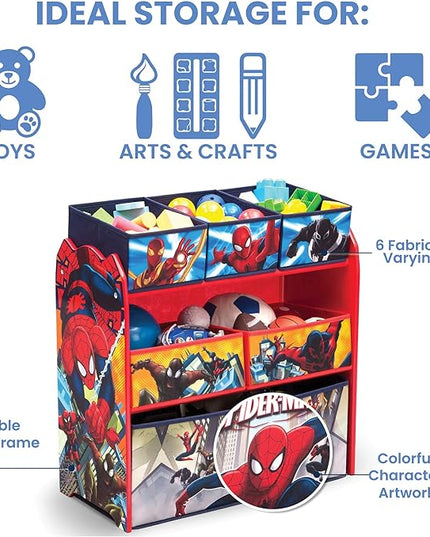 Delta Children Multi-Bin Toy Organizer, Marvel Spider Man - LeafyLoom