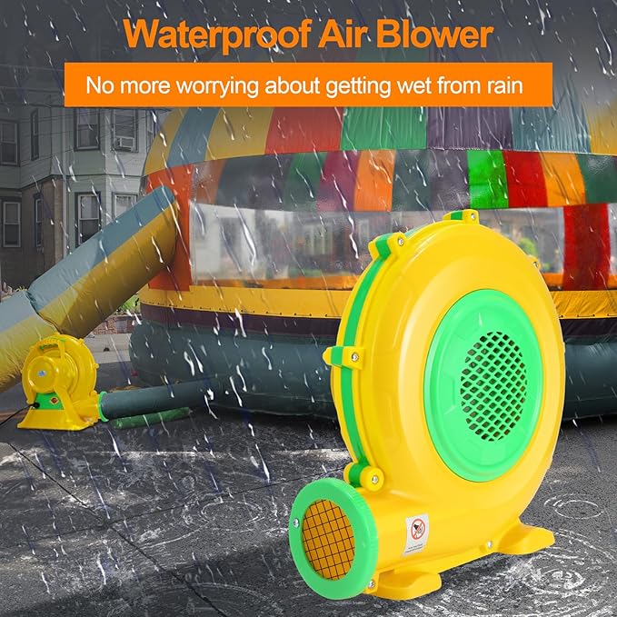 Bounce House Blower, 1100W 1.47HP Commercial Air Blower with Double-sided Fan Blade Design, Strong Wind and Great Heat Dissipation Properties for Large Bouncy Castle, Jump Slides, Arch - LeafyLoom