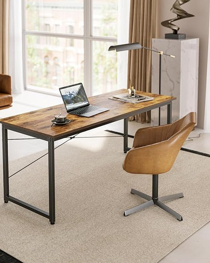 BANTI Computer Desk, 47 inch Home Office Desk, Modern Simple Style PC Table for Home, Office, Study, Writing, Vintage - LeafyLoom
