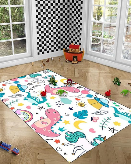 Dinosaur Rugs for Boys Bedroom - Dinosaur Room Decor for Boys Kids Area Rug Dinosaur Rug Boys Rugs for Bedroom Dinosaur Carpet Rugs Kids Play Rugs Cute Cartoon Dinosaur Decor,3'×5' - LeafyLoom