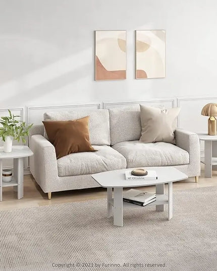 Furinno Simple Design, Coffee Table, White - LeafyLoom