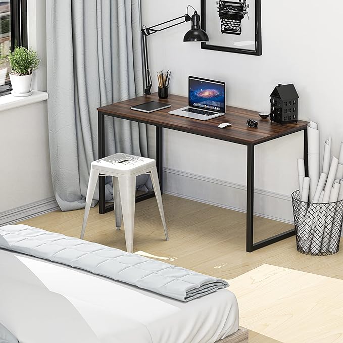 SHW Home Office 40-Inch Computer Desk, Walnut - LeafyLoom