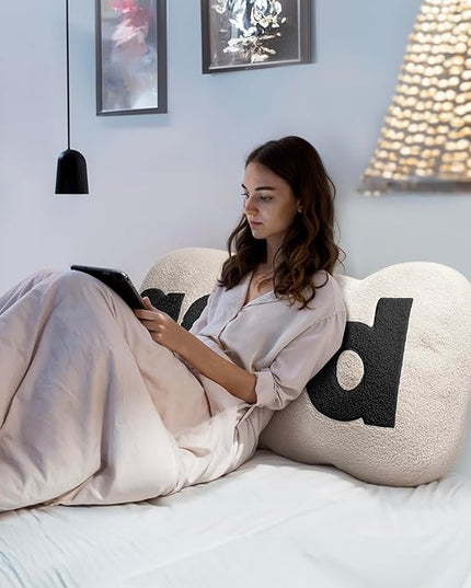 Johnear Headboard Pillow White Plush Reading Pillow Back Support Pillow for Bed Sitting Up Adult Daybed Sofa College Dorm Bed Headboard Backrest Cushion Bolster Throw Pillow Body Pillow Twin - LeafyLoom