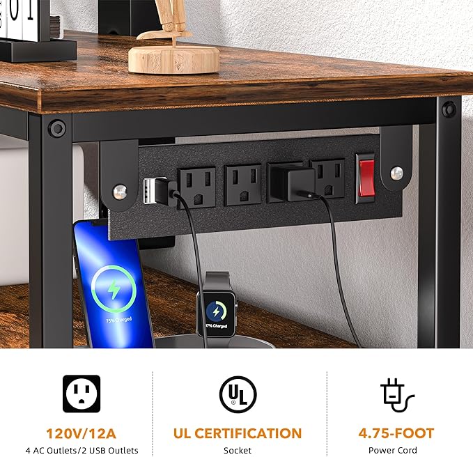 TV Stand with Mount and Power Outlet, Swivel TV Stands Mount with LED Lights for 32/45/55/60/65 inch TVs, Entertainment Center with Storage/Drawers, Media Console TV Stands for Living Room, Bedroom - LeafyLoom