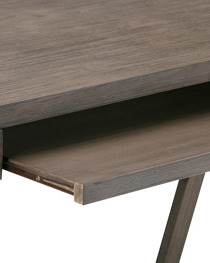 SIMPLIHOME Dylan SOLID WOOD Modern Industrial 60 inch Wide Home Office Desk, Writing Table, Workstation, Study Table Furniture in Driftwood - LeafyLoom