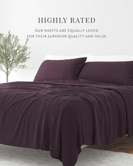 Linen Market Bed Sheets for Twin Size Bed (Purple) - Sleep Better Than Ever with These Soft and Cooling Twin Sheets - Deep Pocket Fits 16" Thick Beds - 3 Piece Twin Sheet Set - LeafyLoom