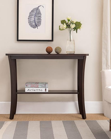 Leick Home 10332 Boa Console Hall Stand with Shelf, Chocolate Cherry, 38 in x 14 in x 30 - LeafyLoom