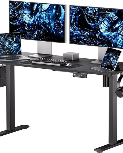 Electric Standing Desk - Adjustable Height with Memory Preset, 55 x 24 Inches Ergonomic Design Stand Up Home Office Standing Desk - LeafyLoom
