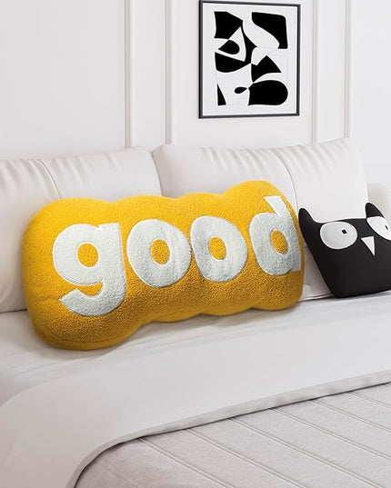 Johnear Headboard Pillow Yellow Plush Reading Pillow Back Support Pillow for Bed Sitting Up Adult Daybed Sofa College Dorm Bed Headboard Backrest Cushion Bolster Throw Pillow Body Pillow Twin - LeafyLoom