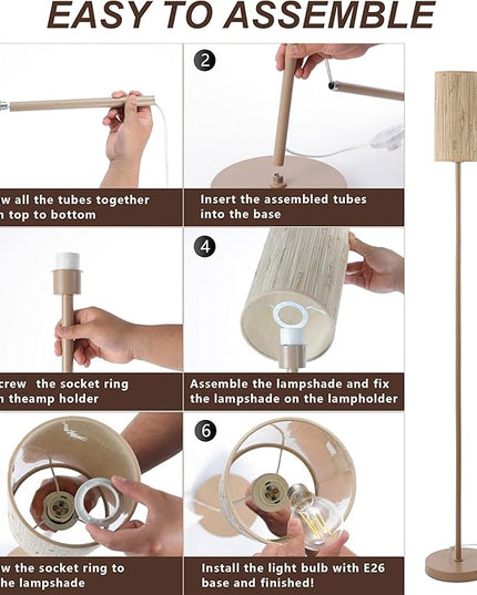 Floor Lamps for Living Room Modern Tall Lamp for Bedroom Office Corner (Brown, 65'') - LeafyLoom