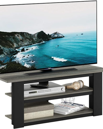FURINNO Parsons 42-in TV Entertainment Center, French Oak Grey - LeafyLoom